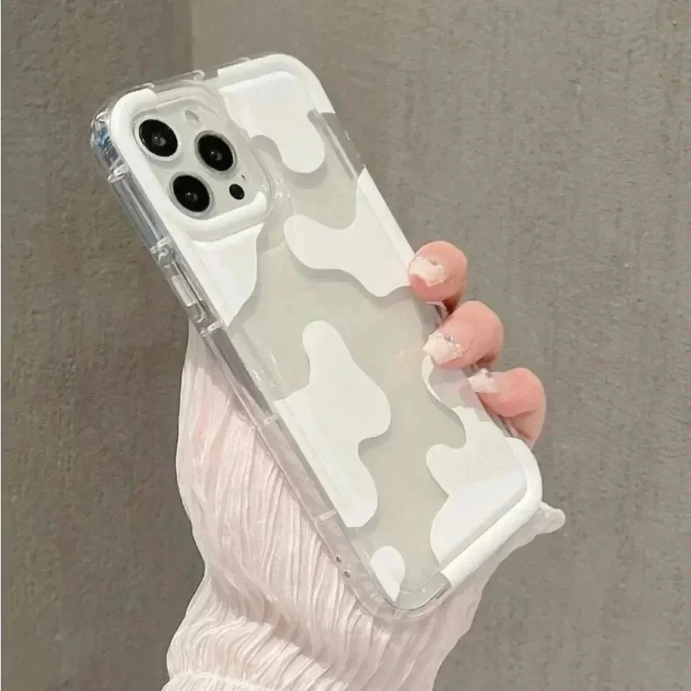 ⚠️Clearance iPhone 14/Pro/Pro Max White Cow Print Phone Case - Picture 3 of 5